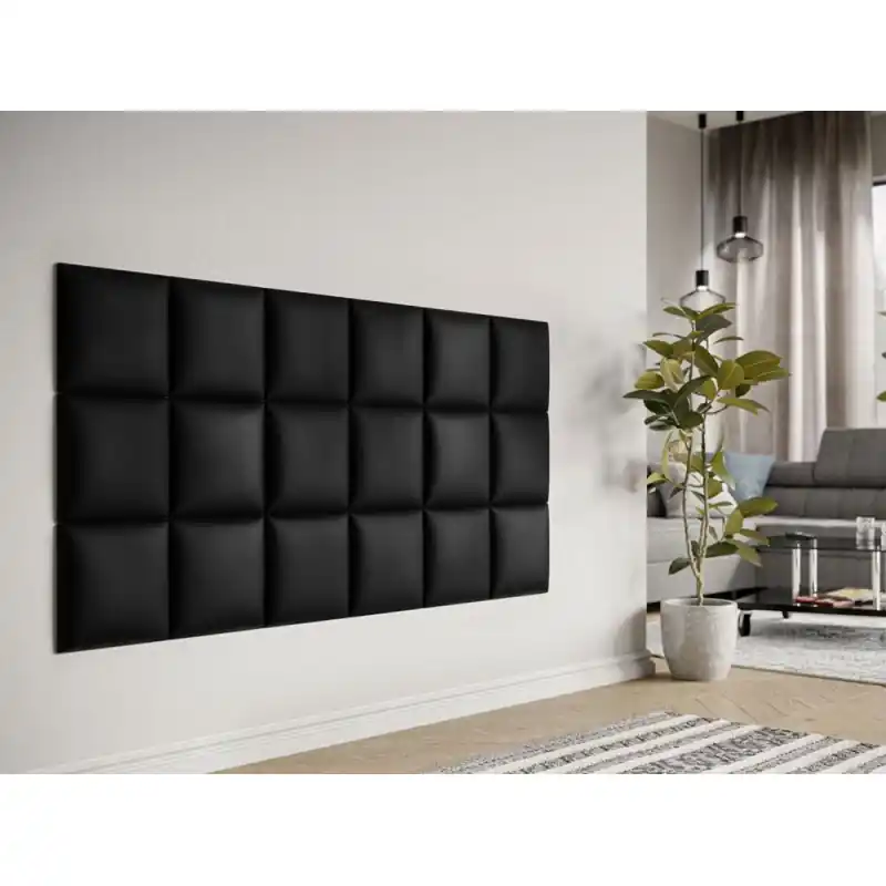 Nízká Cena Čalouněný nástěnný panel 30x30 PAG - černá eko kůže