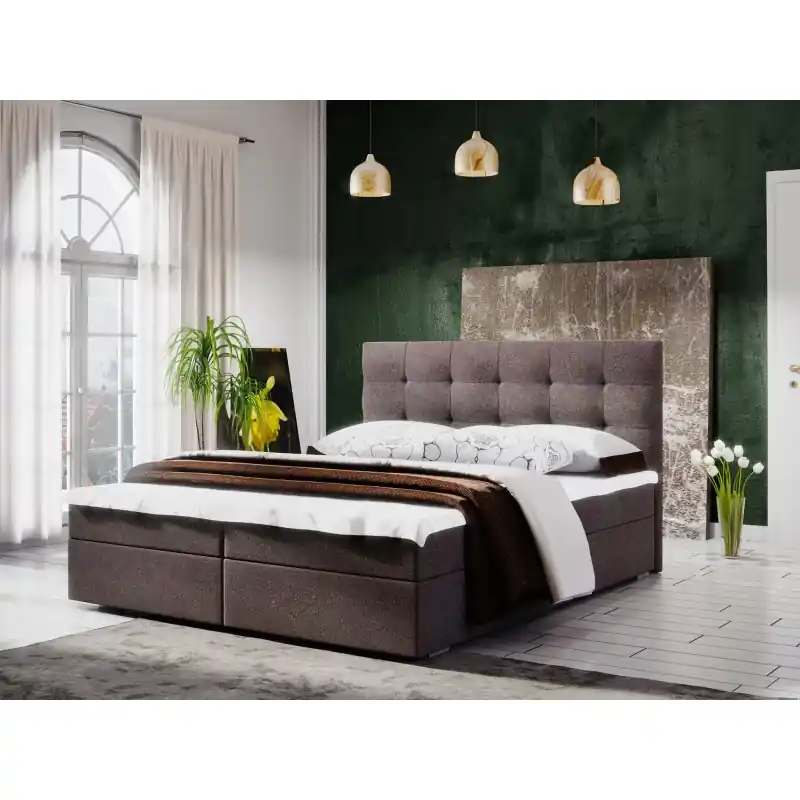 Moderní postel 180x200 STIG II s úložným prostorem - hnědá Oblíbený