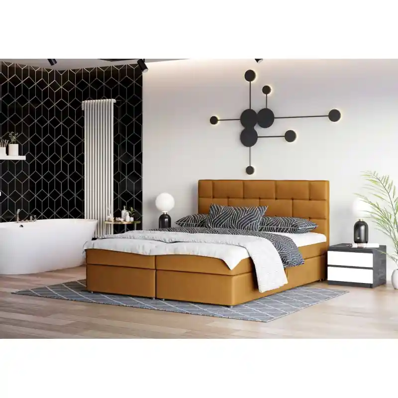 Designová postel WALLY 180x200, žlutá Nejlepší Volba