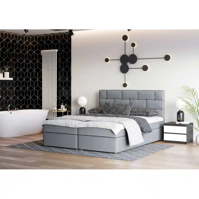 Omezená Nabídka Designová postel WALLY 160x200, světle šedá