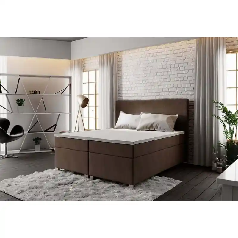 Boxspringová postel ASSAR 180x200, hnědá Přímo Od Výrobce