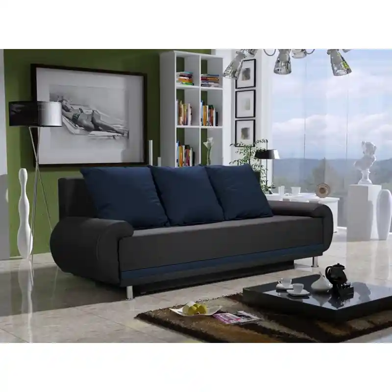 Designová pohovka AMITERNO, tmavě modrá + černá Horká Nabídka