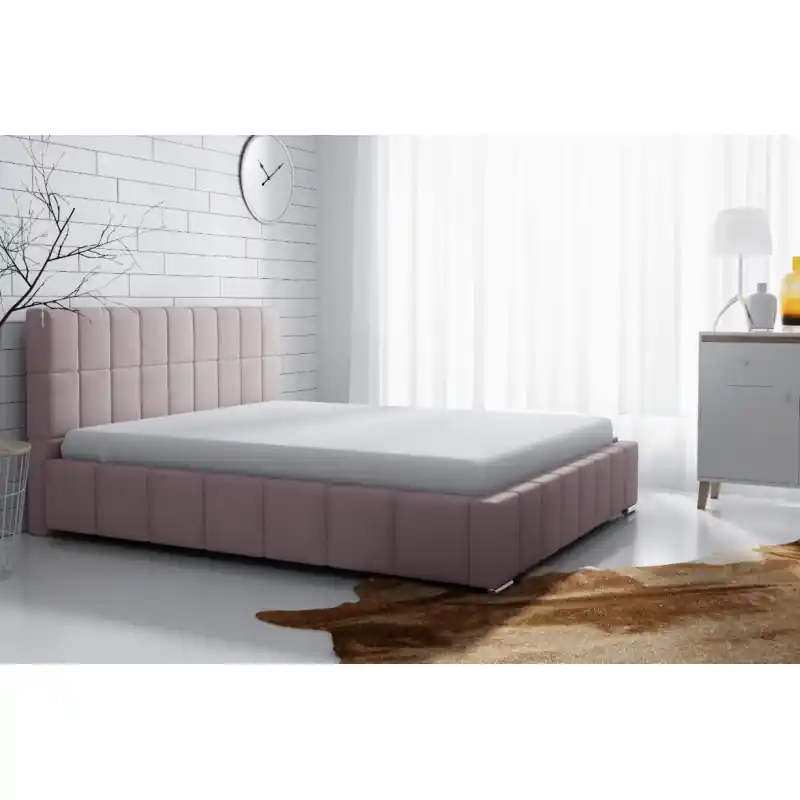 Jemná čalouněná postel Lee 180x200, růžová Rychlé Dodání