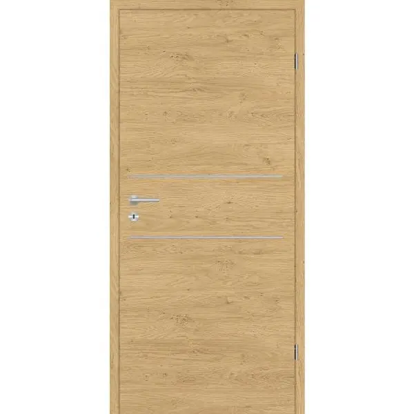 Finální Výprodej DONAU Soft interiérové dveře CPL Natura dub, 2 lišty plné levé 900/2030 mm