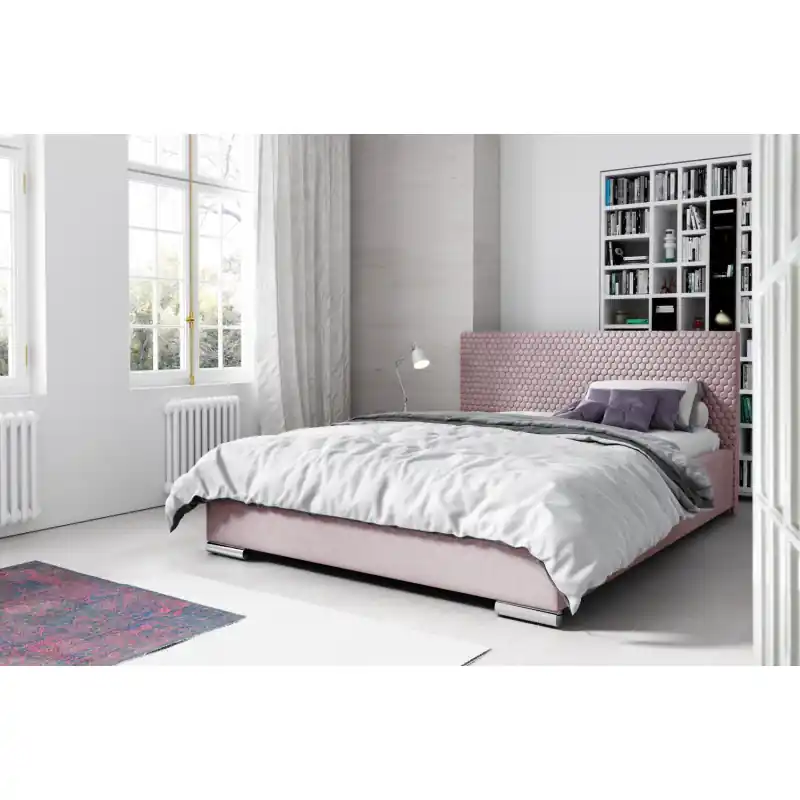 Výprodej Elegantní čalouněná postel Champ 160x200, růžová