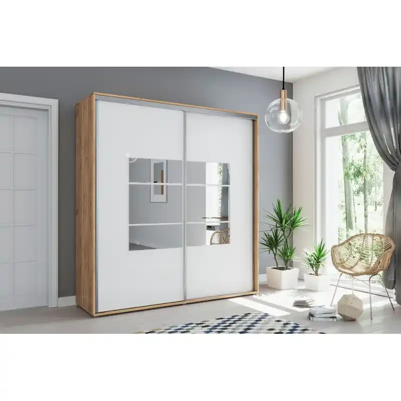 Koupit Online Šatní skříň se zrcadlem ANASTACIO, šířka 150 cm, výška 245 cm
