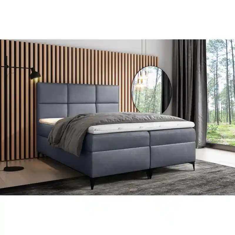 Designové čalouněná postel Fiza s úložným prostorem šedá 180 x 200 + topper zdarma Nejlepší Cena