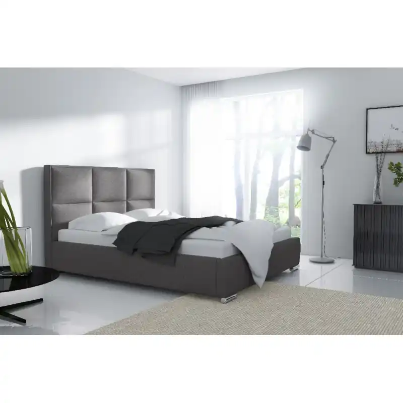 Designová postel Venezia s vysokým čelem a úložným prostorem šedá 180 x 200 Značkový