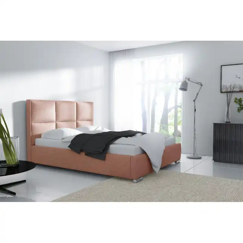 Přímo Od Výrobce Designové jednolůžko Venezia s vysokým čelem a úložným prostorem lososová 120 x 200
