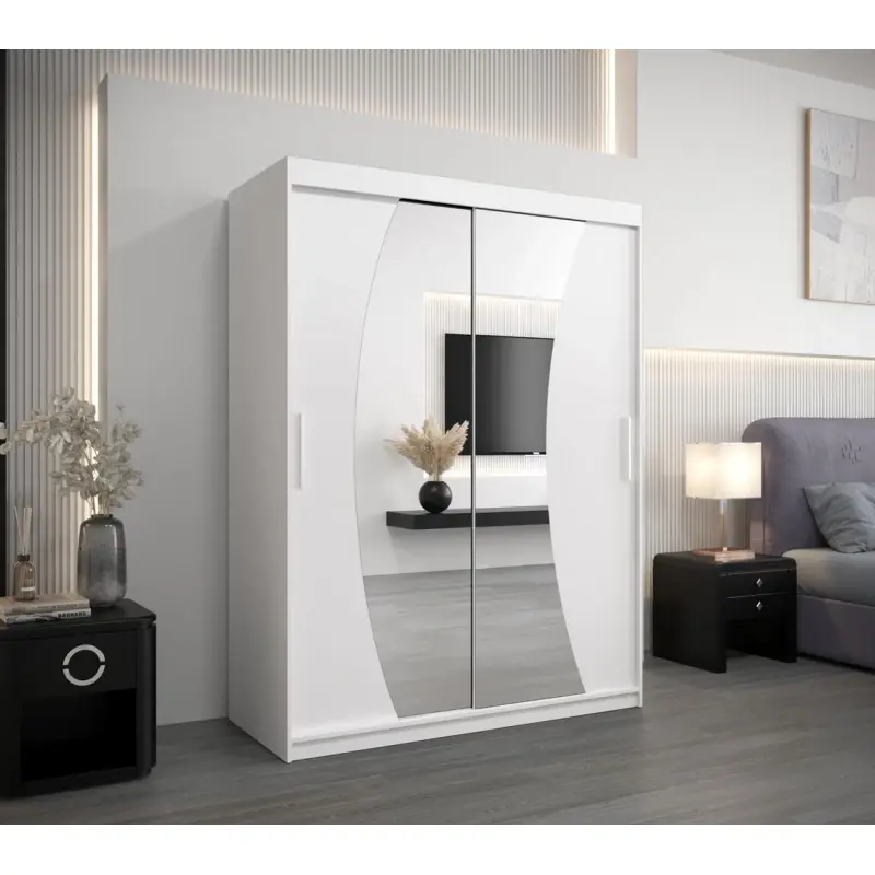 Skříň s posuvnými dveřmi ANABELA - 150 cm, bílá Ověřený