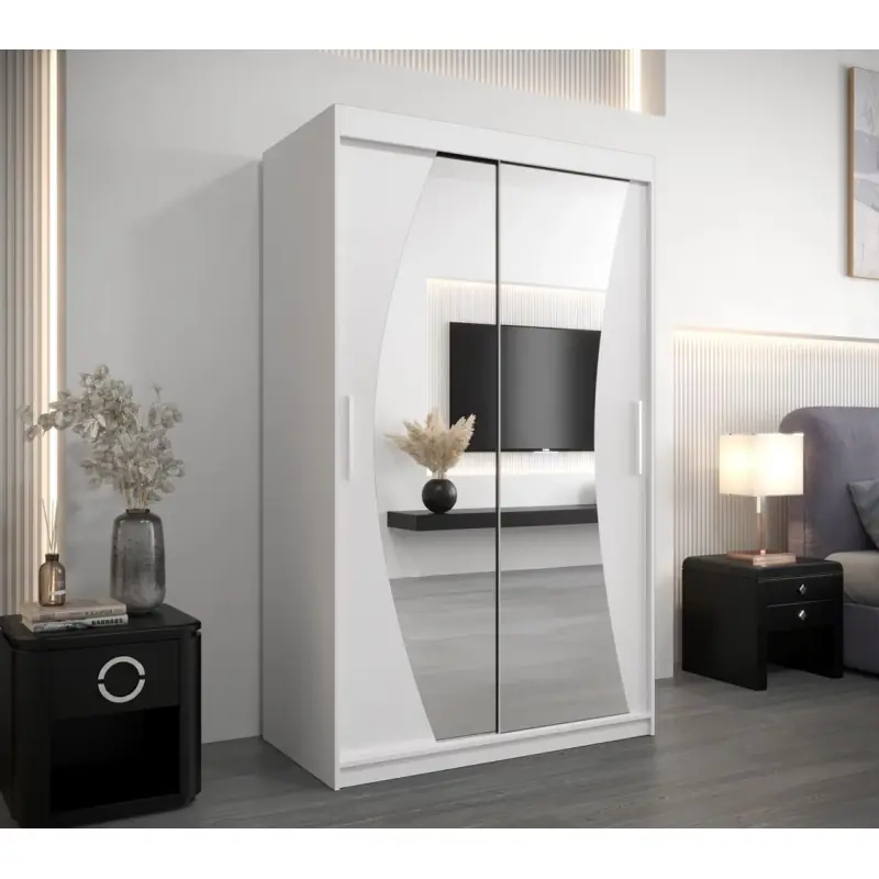 Skříň s posuvnými dveřmi AGATA - 120 cm, bílá Must-Have