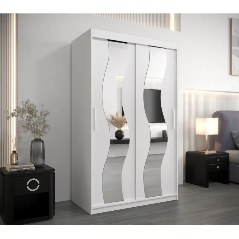 Šatní skříň se zrcadly MARGIT - šířka 120 cm, bílá Pouze Dnes