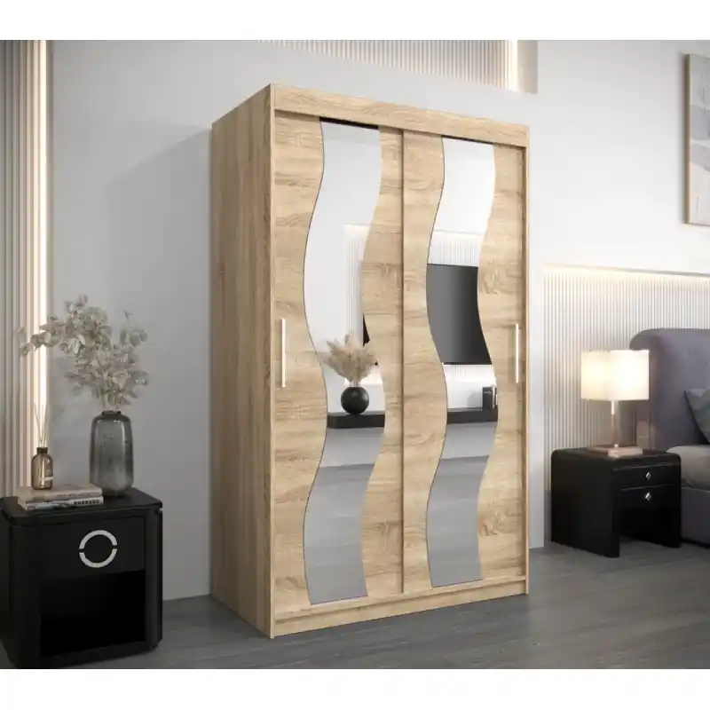Ověřený Šatní skříň se zrcadly MARGIT - šířka 120 cm, dub sonoma