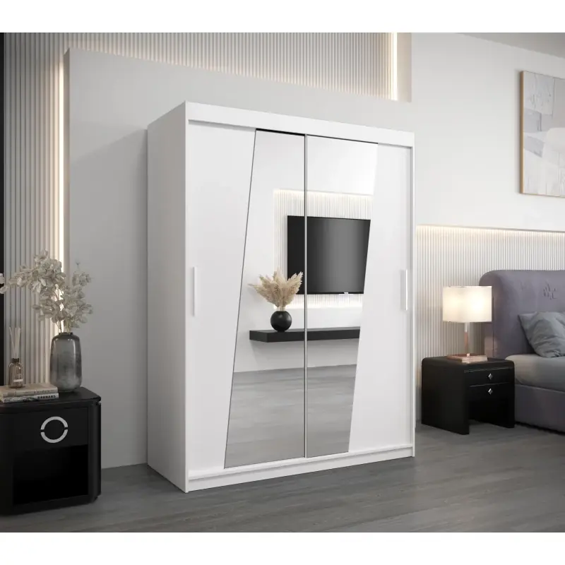 Koupit Online Šatní skříň se zrcadly ELVIRA - šířka 150 cm, bílá