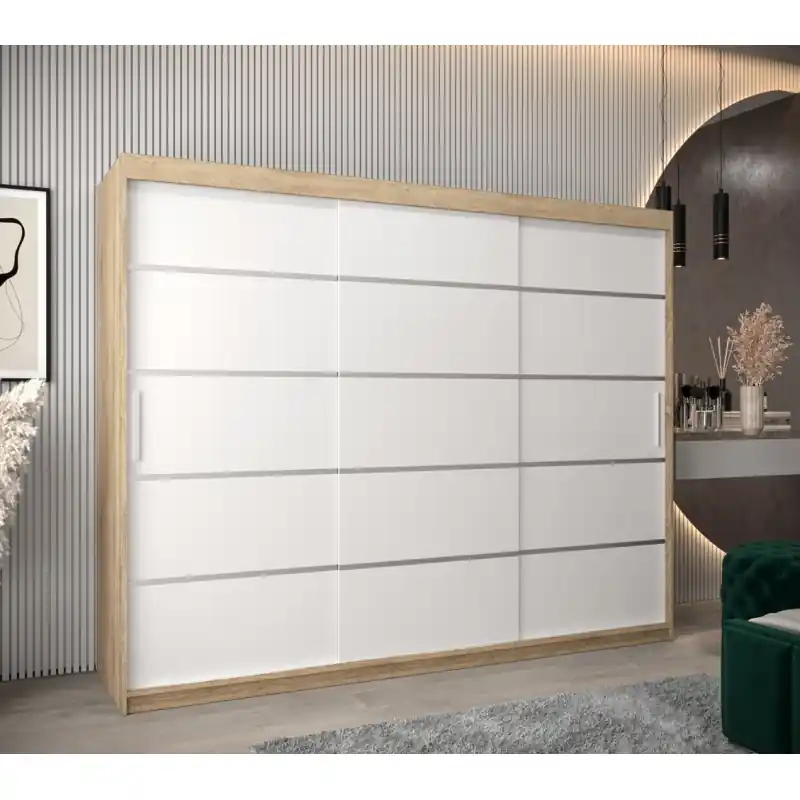 Objednat Nyní Šatní skříň ENNI - šířka 250 cm, dub sonoma / bílá