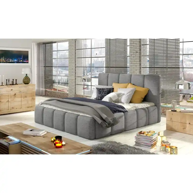 Vrácení Zdarma Manželská čalouněná postel 160x200 DOLVERO 1 - popelavá