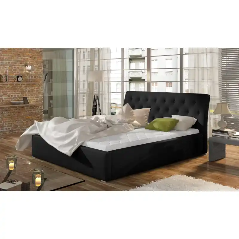 Čalouněná postel 160x200 NEPHELE 1 - černá eko kůže Must-Have