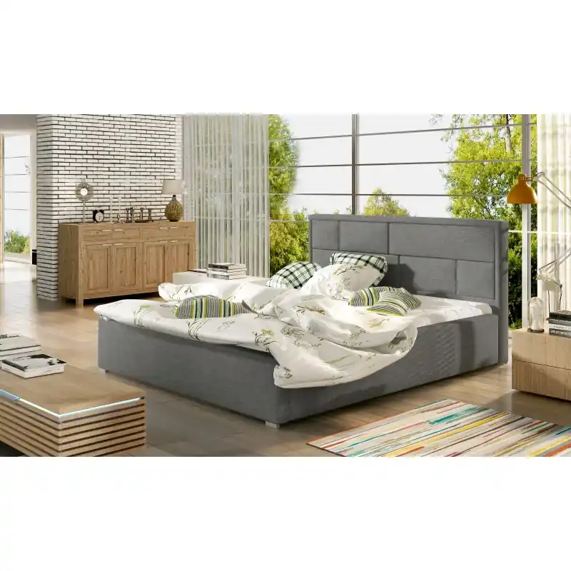 Manželská čalouněná postel 180x200 LUXERIO 1 - šedá Bezpečná Platba