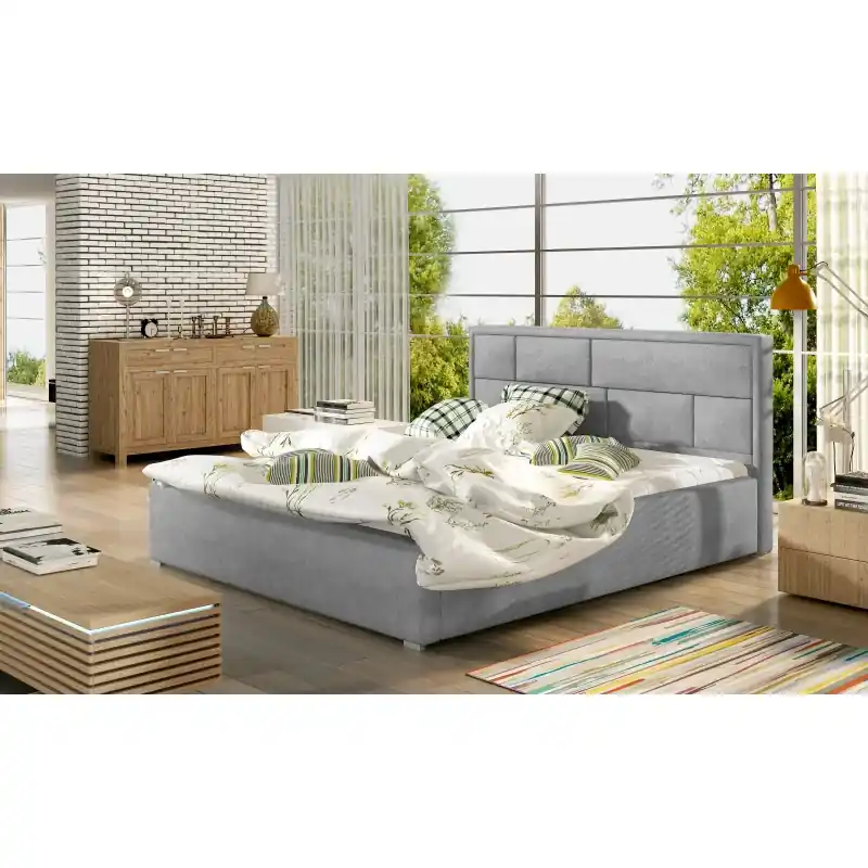 Manželská čalouněná postel 140x200 LUXERIO 1 - světle šedá Hit Sezóny