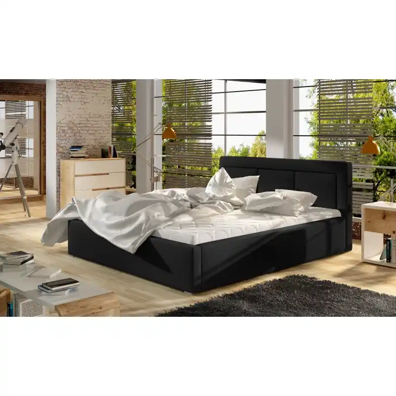 Nejlepší Volba Čalouněná postel 180x200 BELLVARO 2 - černá eko kůže