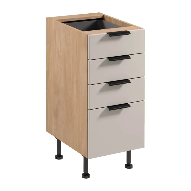 Ihned K Objednání Kuchyňská skříňka se šuplíky SALERNO - šířka 40 cm, dub / béžová