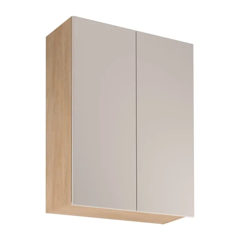 Vysoká horní kuchyňská skříňka SALERNO - šířka 80 cm, dub / béžová Super Cena