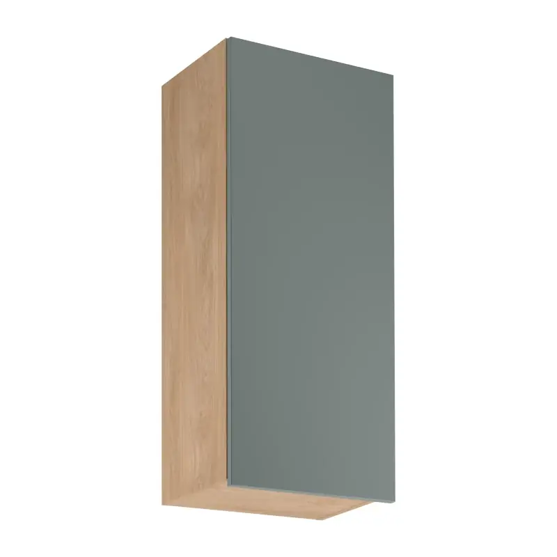 Autentický Vysoká horní kuchyňská skříňka SALERNO - šířka 45 cm, dub / zelená