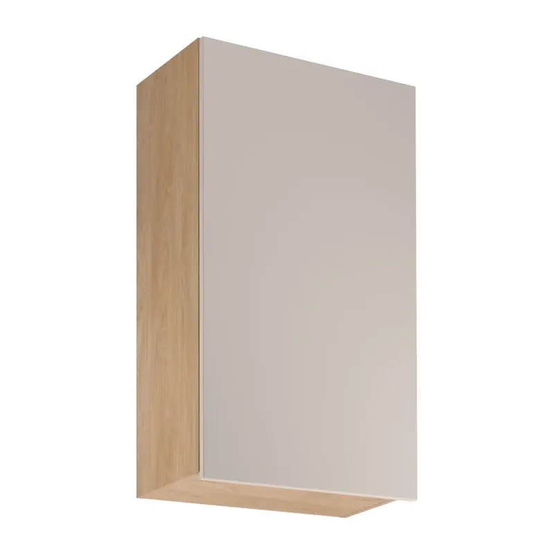 Vysoká horní kuchyňská skříňka SALERNO - šířka 60 cm, dub / béžová Sleva