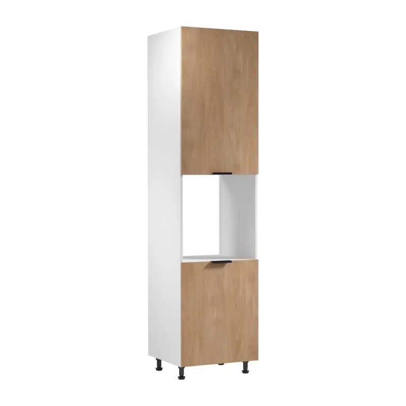 Kuchyňská skříň na vestavnou troubu SALERNO - šířka 60 cm, bílá / dub Levný