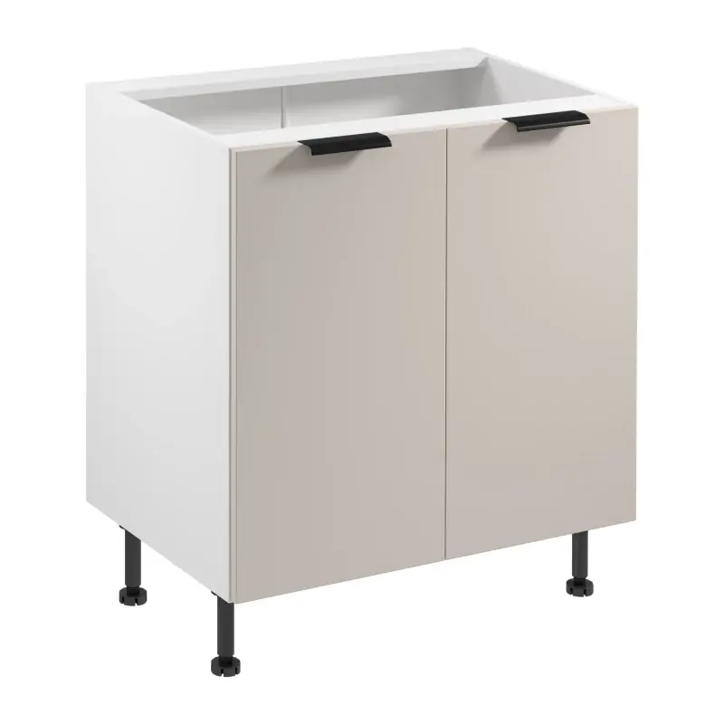 Dolní dvoudveřová skříňka SALERNO - šířka 80 cm, bílá / béžová Akční Cena