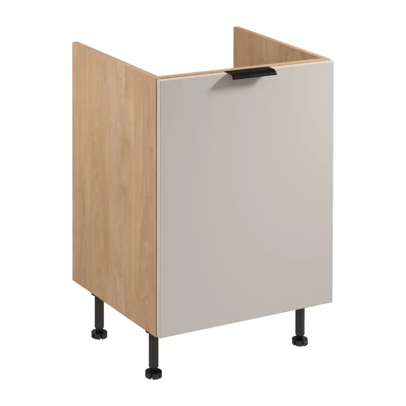 Dřezová skříňka SALERNO - šířka 60 cm, dub / béžová + koše na odpad ZDARMA Časově Omezené