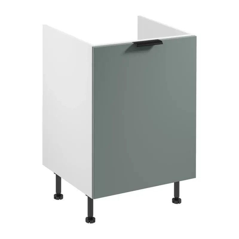 Dřezová skříňka SALERNO - šířka 60 cm, bílá / zelená + koše na odpad ZDARMA Nová Kolekce