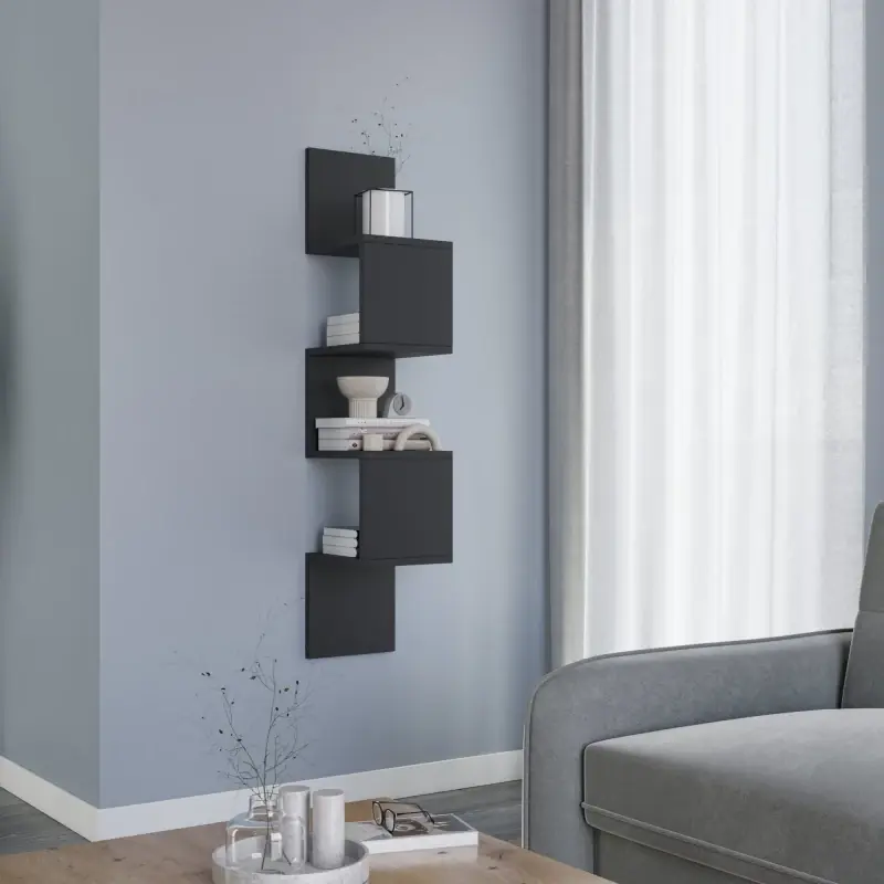 Designová závěsná police GALATEA - černá Finální Výprodej